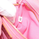 PRADA Pouch Canvas Pink Gold Auth 187465A-12