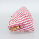 PRADA Pouch Canvas Pink Gold Auth 187465A-3