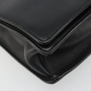 GUCCI Bamboo Shoulder Bag Leather Black Silver Auth 187466V-11