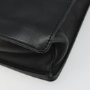 GUCCI Bamboo Shoulder Bag Leather Black Silver Auth 187466V-12