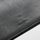 GUCCI Bamboo Shoulder Bag Leather Black Silver Auth 187466V-15