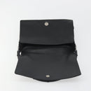 GUCCI Bamboo Shoulder Bag Leather Black Silver Auth 187466V-16