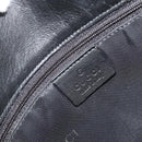 GUCCI Bamboo Shoulder Bag Leather Black Silver Auth 187466V-17