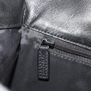 GUCCI Bamboo Shoulder Bag Leather Black Silver Auth 187466V-21