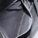 GUCCI Bamboo Shoulder Bag Leather Black Silver Auth 187466V-22