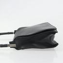 GUCCI Bamboo Shoulder Bag Leather Black Silver Auth 187466V-5