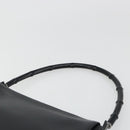 GUCCI Bamboo Shoulder Bag Leather Black Silver Auth 187466V-8