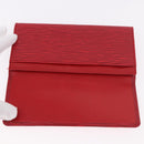 LOUIS VUITTON Epi Wallet 2 Set Red LV Auth 187468A-12