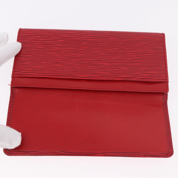 LOUIS VUITTON Epi Wallet 2 Set Red LV Auth 187468A