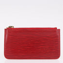 LOUIS VUITTON Epi Wallet 2 Set Red LV Auth 187468A-18
