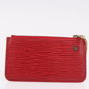 LOUIS VUITTON Epi Wallet 2 Set Red LV Auth 187468A-19