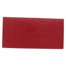 LOUIS VUITTON Epi Wallet 2 Set Red LV Auth 187468A-3