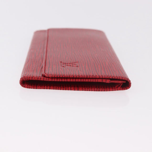 LOUIS VUITTON Epi Wallet 2 Set Red LV Auth 187468A