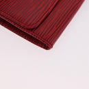 LOUIS VUITTON Epi Wallet 2 Set Red LV Auth 187468A-8