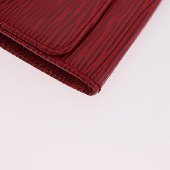 LOUIS VUITTON Epi Wallet 2 Set Red LV Auth 187468A