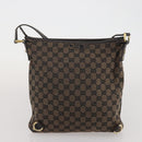 GUCCI GG Canvas Bamboo Shoulder Bag Leather Canvas 3 Set Brown Black Auth 187469-17