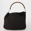 GUCCI GG Canvas Bamboo Shoulder Bag Leather Canvas 3 Set Brown Black Auth 187469-3