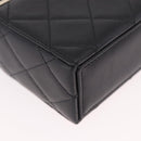 CHANEL Matelasse Chain Shoulder Bag Lamb Skin Black Gold CC Auth 187480SAM-9