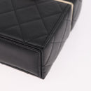 CHANEL Matelasse Chain Shoulder Bag Lamb Skin Black Gold CC Auth 187480SAM-15