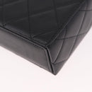 CHANEL Matelasse Chain Shoulder Bag Lamb Skin Black Gold CC Auth 187480SAM-17