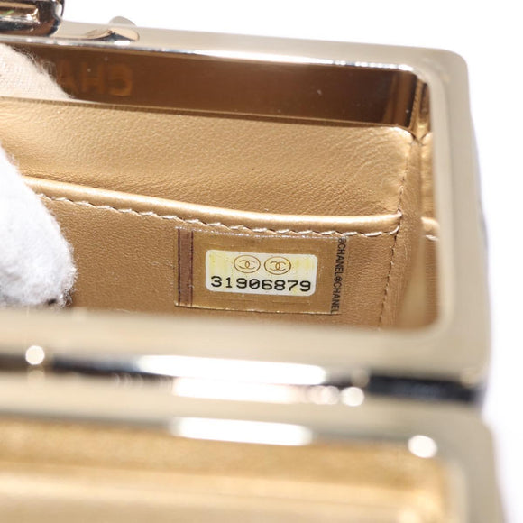 CHANEL Matelasse Chain Shoulder Bag Lamb Skin Black Gold CC Auth 187480SAM