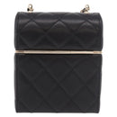 CHANEL Matelasse Chain Shoulder Bag Lamb Skin Black Gold CC Auth 187480SAM-2