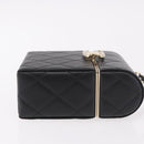 CHANEL Matelasse Chain Shoulder Bag Lamb Skin Black Gold CC Auth 187480SAM-3
