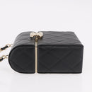 CHANEL Matelasse Chain Shoulder Bag Lamb Skin Black Gold CC Auth 187480SAM-4