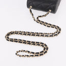 CHANEL Matelasse Chain Shoulder Bag Lamb Skin Black Gold CC Auth 187480SAM-7