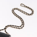 CHANEL Matelasse Chain Shoulder Bag Lamb Skin Black Gold CC Auth 187480SAM-14