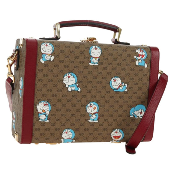 GUCCI Micro GG Supreme Doraemon Attaché Case PVC 2way Beige 633587 Auth 187481SM
