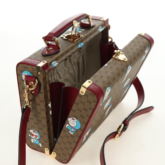 GUCCI Micro GG Supreme Doraemon Attaché Case PVC 2way Beige 633587 Auth 187481SM