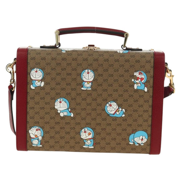 GUCCI Micro GG Supreme Doraemon Attaché Case PVC 2way Beige 633587 Auth 187481SM