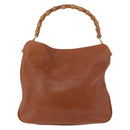GUCCI Bamboo Shoulder Bag Leather 2way Brown Gold 001 0166 1638 Auth 187484-13