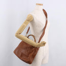 GUCCI Bamboo Shoulder Bag Leather 2way Brown Gold 001 0166 1638 Auth 187484-23