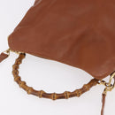 GUCCI Bamboo Shoulder Bag Leather 2way Brown Gold 001 0166 1638 Auth 187484-6