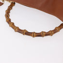GUCCI Bamboo Shoulder Bag Leather 2way Brown Gold 001 0166 1638 Auth 187484-7