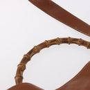 GUCCI Bamboo Shoulder Bag Leather 2way Brown Gold 001 0166 1638 Auth 187484-8