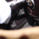 PRADA Pouch Unborn Calf Skin Brown Silver Auth 187486V-19