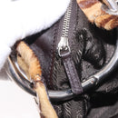 PRADA Pouch Unborn Calf Skin Brown Silver Auth 187486V-22