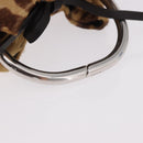 PRADA Pouch Unborn Calf Skin Brown Silver Auth 187486V-5