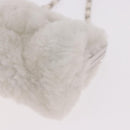 CHANEL Matelasse Chain Shoulder Bag Bore White Silver CC Auth 187487SAM-15