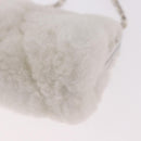 CHANEL Matelasse Chain Shoulder Bag Bore White Silver CC Auth 187487SAM-17