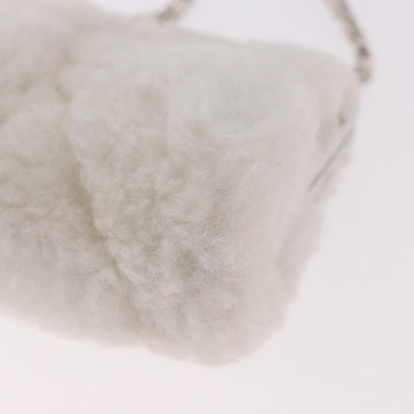 CHANEL Matelasse Chain Shoulder Bag Bore White Silver CC Auth 187487SAM