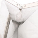CHANEL Matelasse Chain Shoulder Bag Bore White Silver CC Auth 187487SAM-20