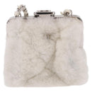 CHANEL Matelasse Chain Shoulder Bag Bore White Silver CC Auth 187487SAM-13