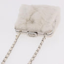 CHANEL Matelasse Chain Shoulder Bag Bore White Silver CC Auth 187487SAM-6