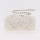 CHANEL Matelasse Chain Shoulder Bag Bore White Silver CC Auth 187487SAM-5