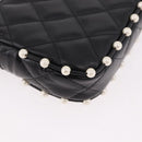 CHANEL Matelasse Chain Shoulder Bag Calf Skin Black Gold CC Auth 187491SAM-17