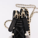 CHANEL Matelasse Chain Shoulder Bag Calf Skin Black Gold CC Auth 187491SAM-8